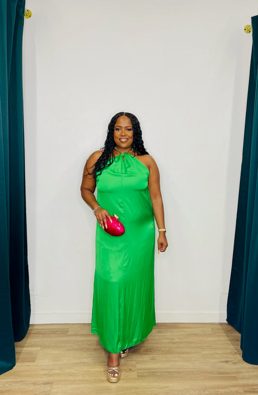 BSL Chain Halter Maxi Dress