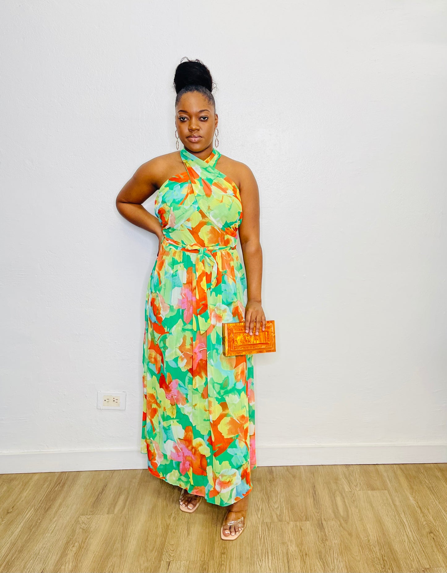 London Times Halter Maxi Dress