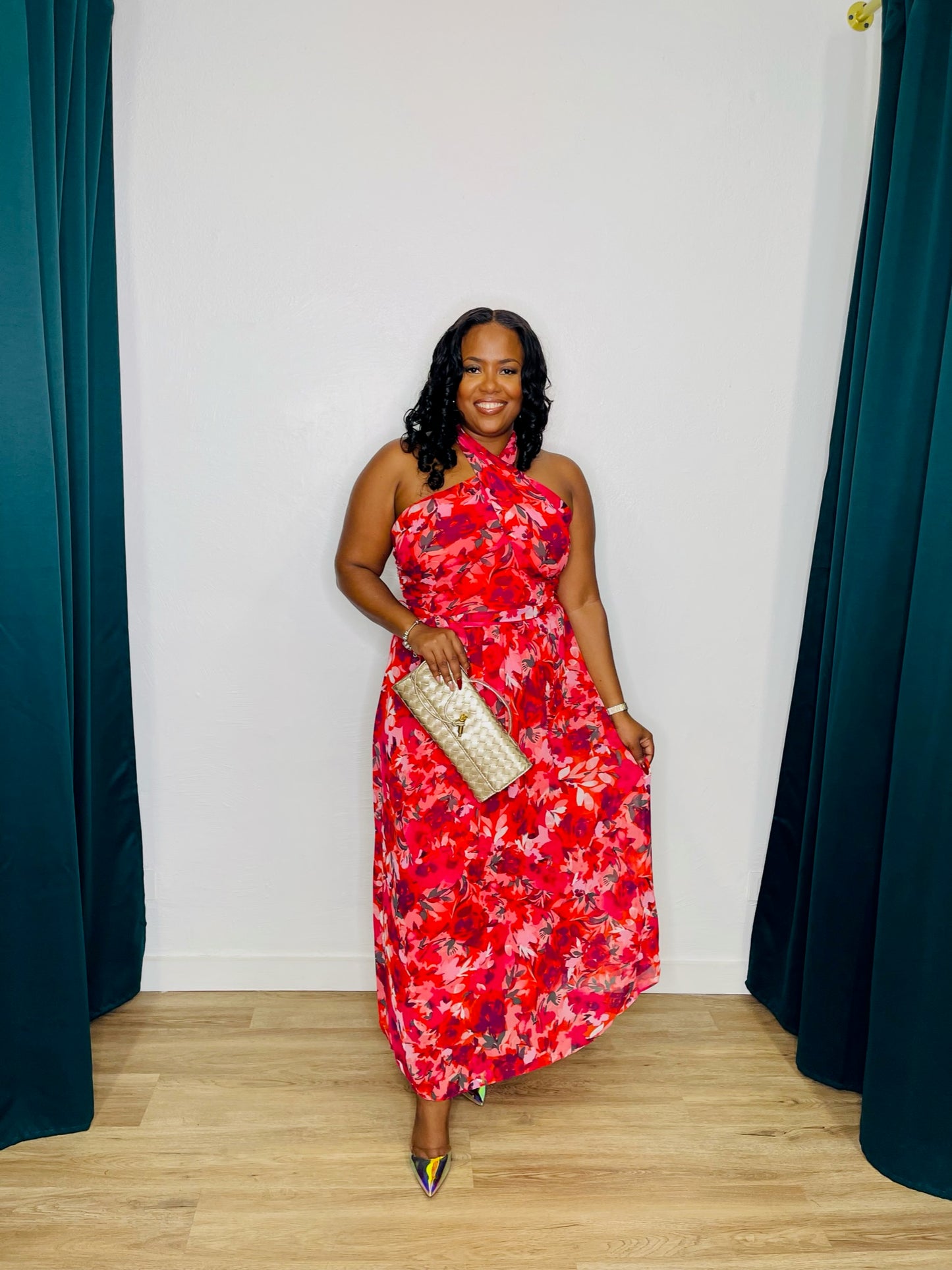 London Times Halter Maxi Dress