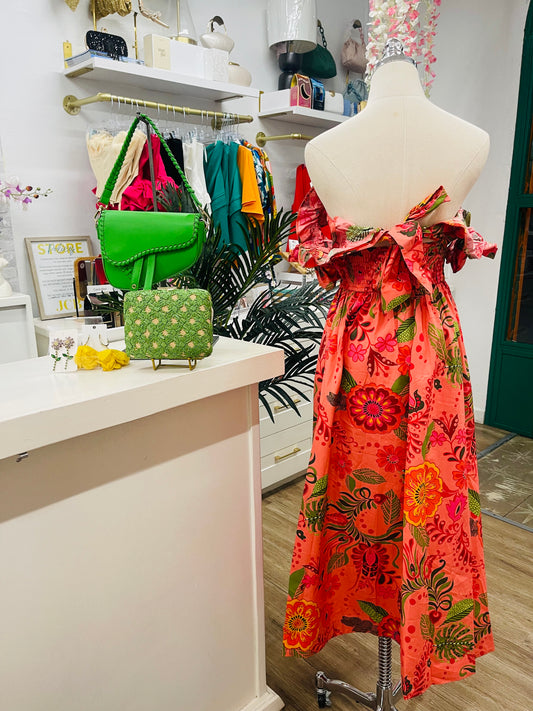 Fate Off Shlder Cutout Midi Dress