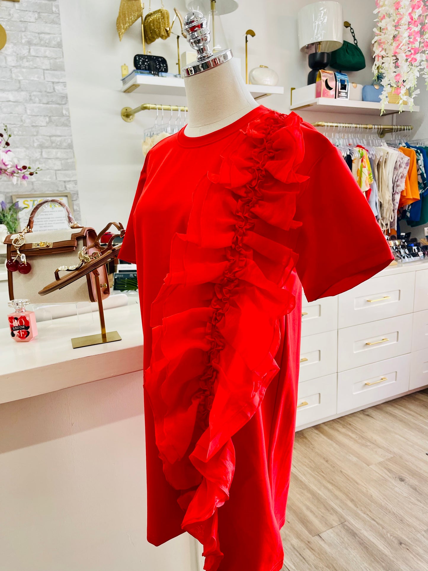 Rivir Wide Ruffle T-Shirt Dress