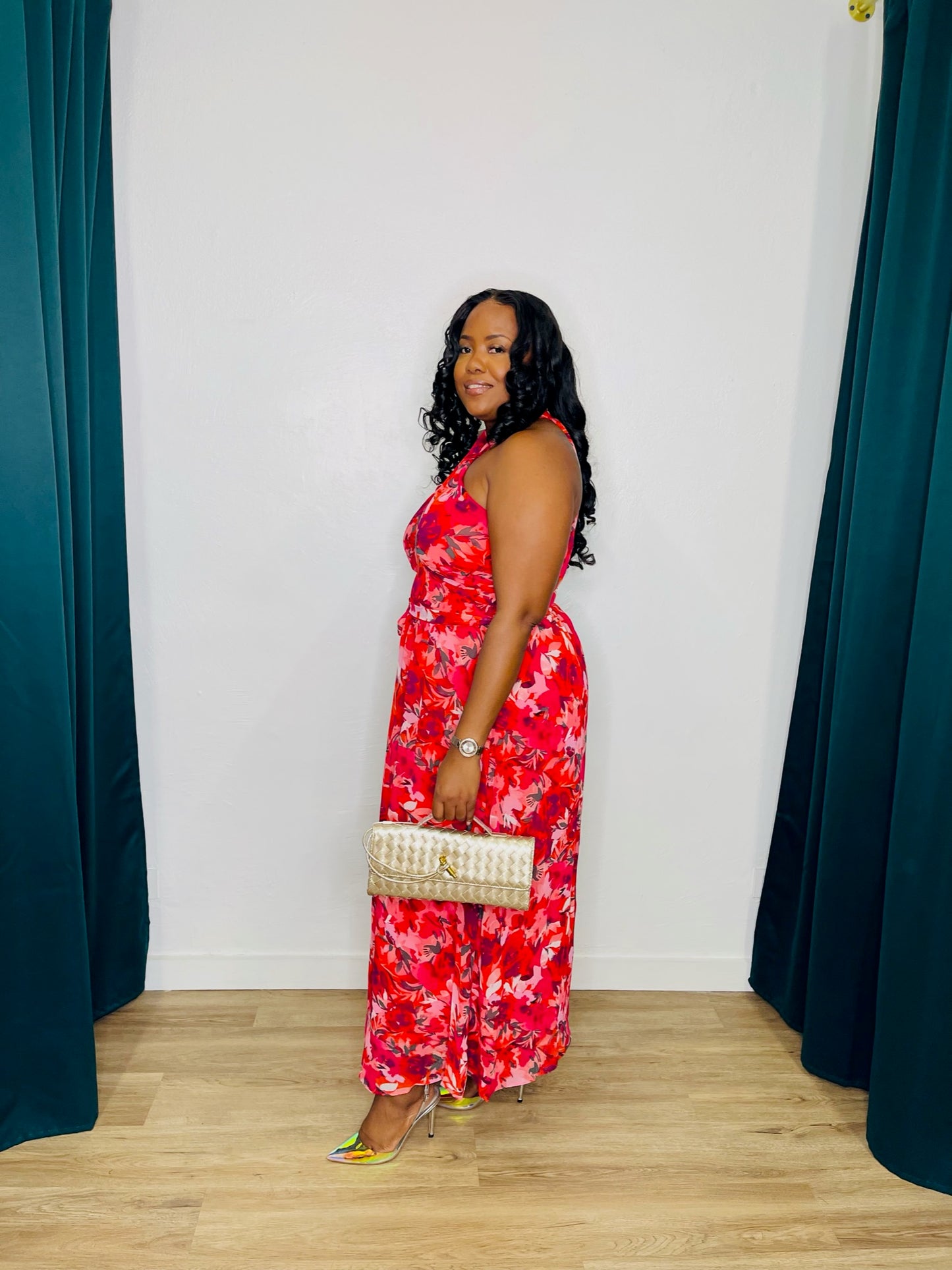 London Times Halter Maxi Dress