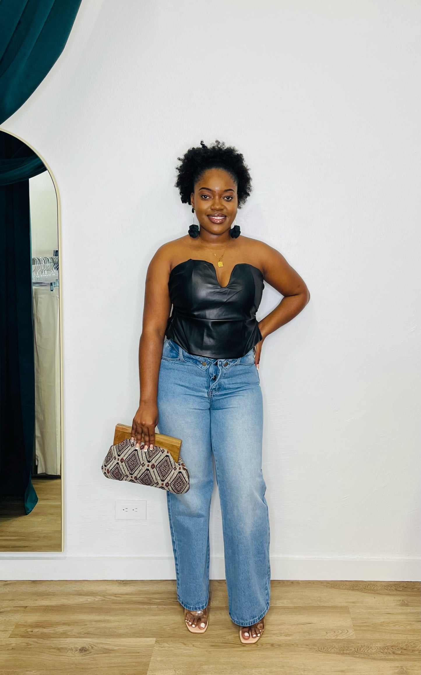 MS Faux Leather Tube Top