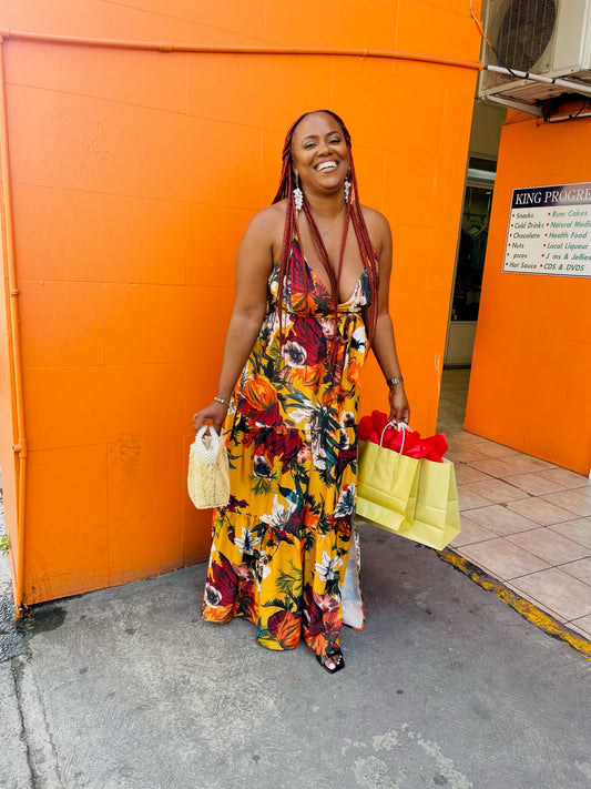 TS Printed Split Dress