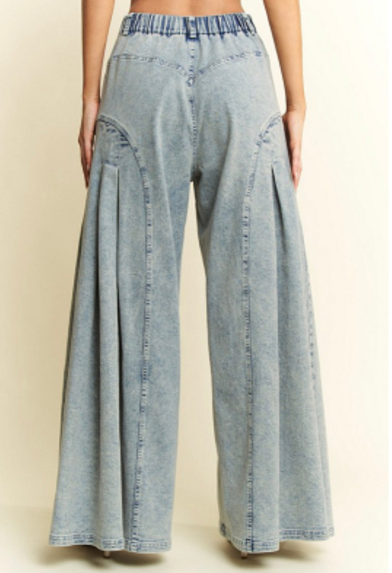 JJ Denim Wide Leg Flared Pants