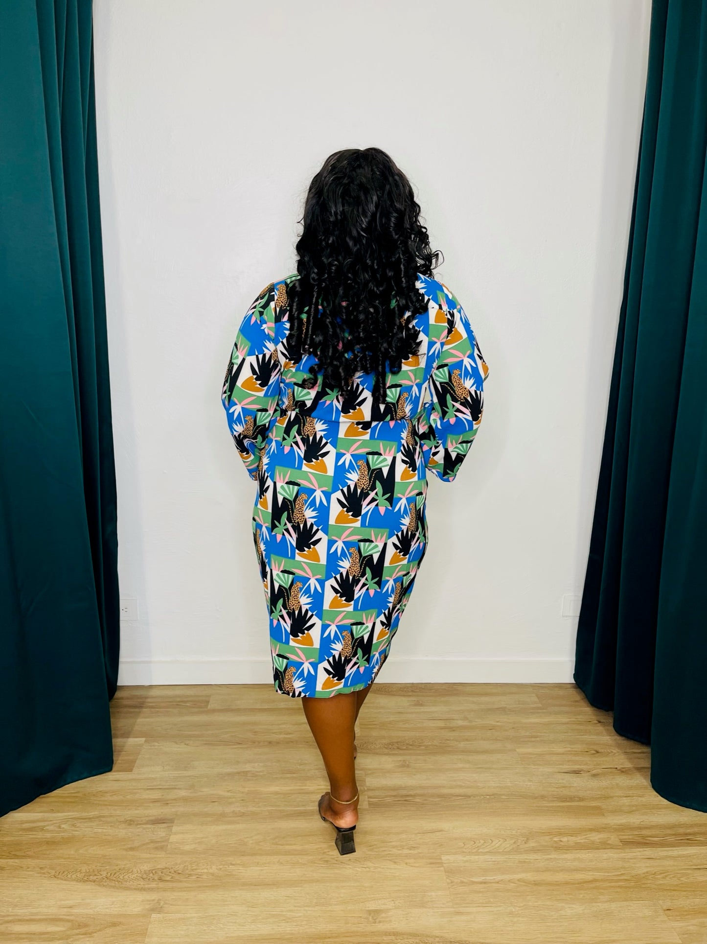 Clover and Sloane Plus LS Wrap Midi Dress