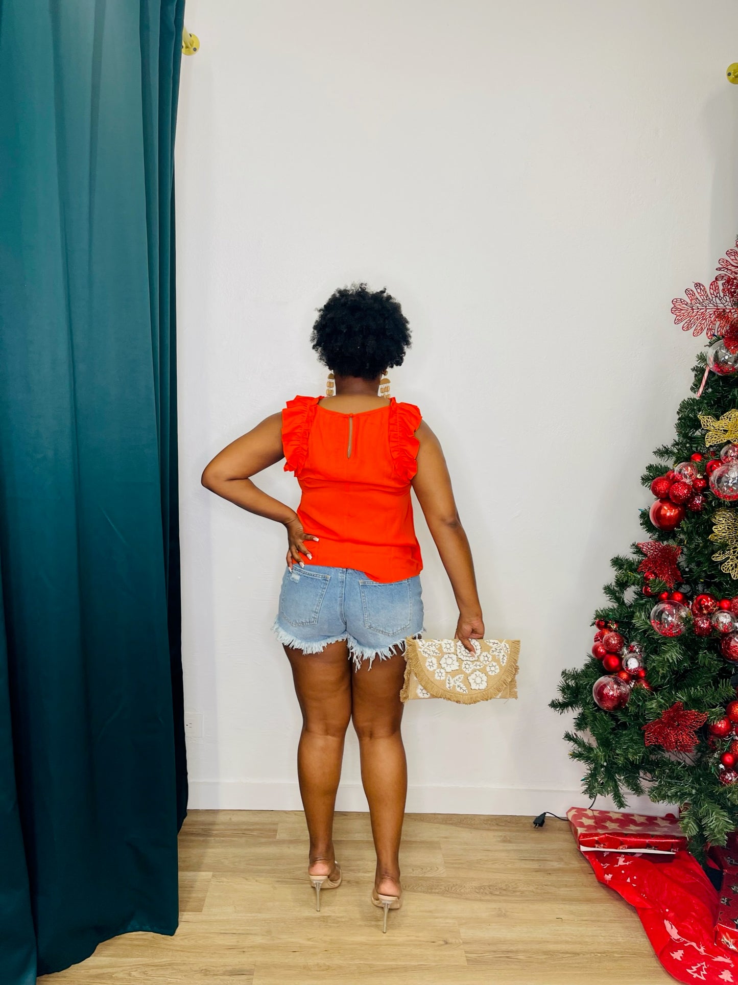 Mine/BP Ruffle Neck Top