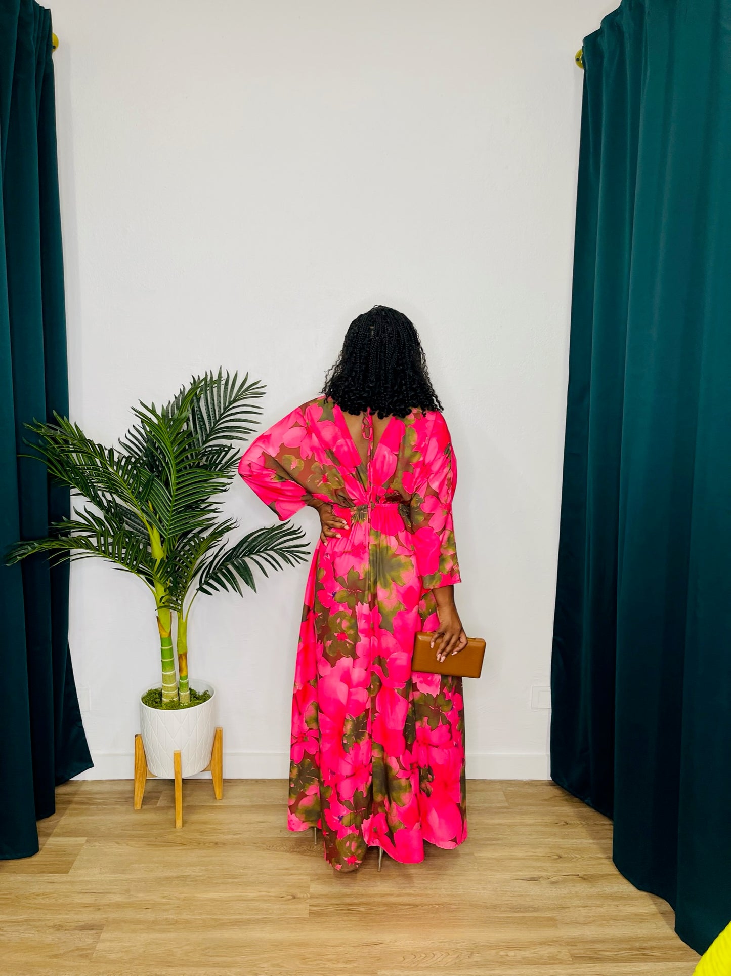 T.C.E.C. Flrl Sateen Maxi Dress