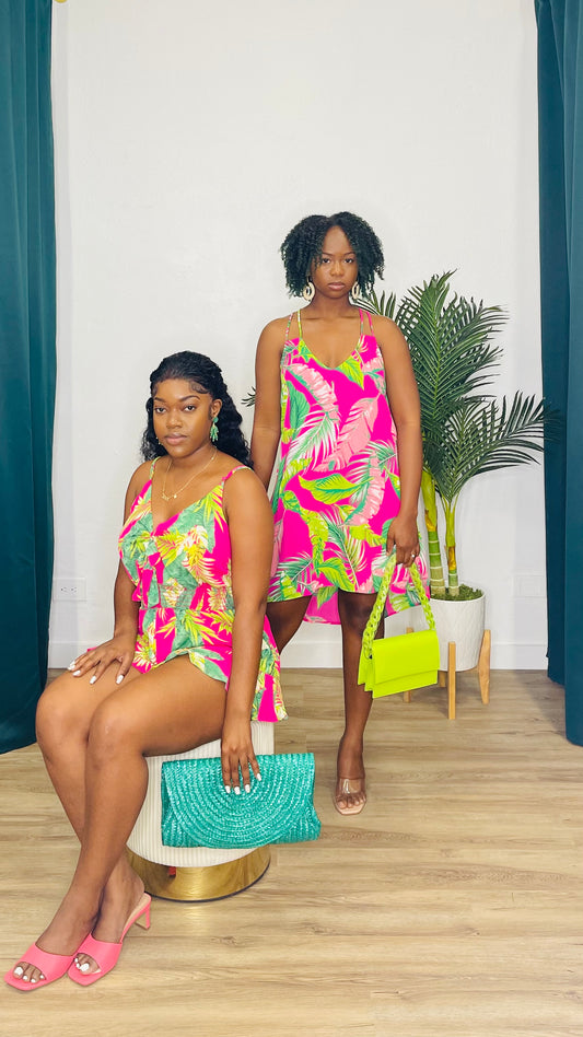 Caramela Tropical Print Dress