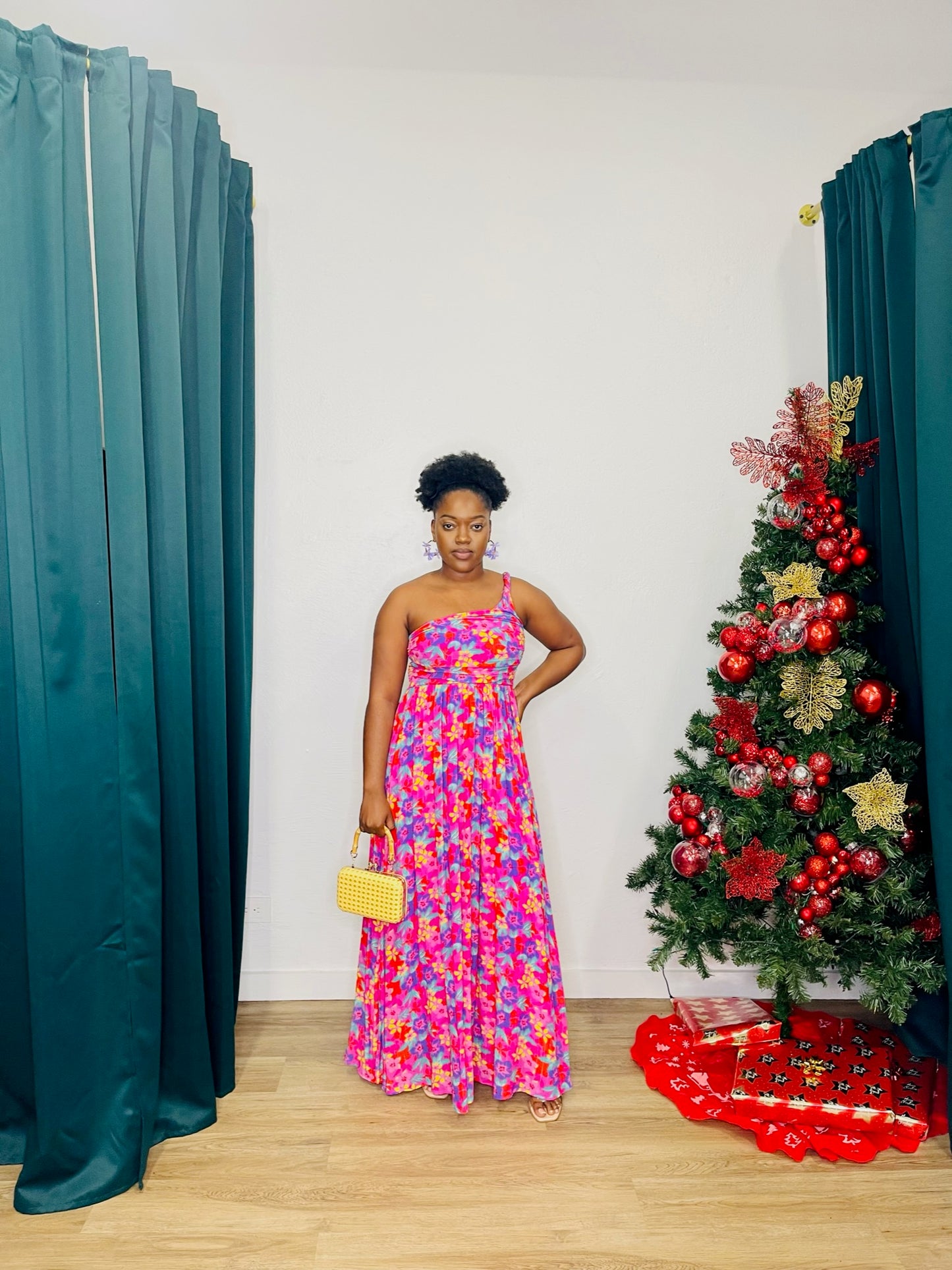 Peach Love One Shoulder Maxi Dress