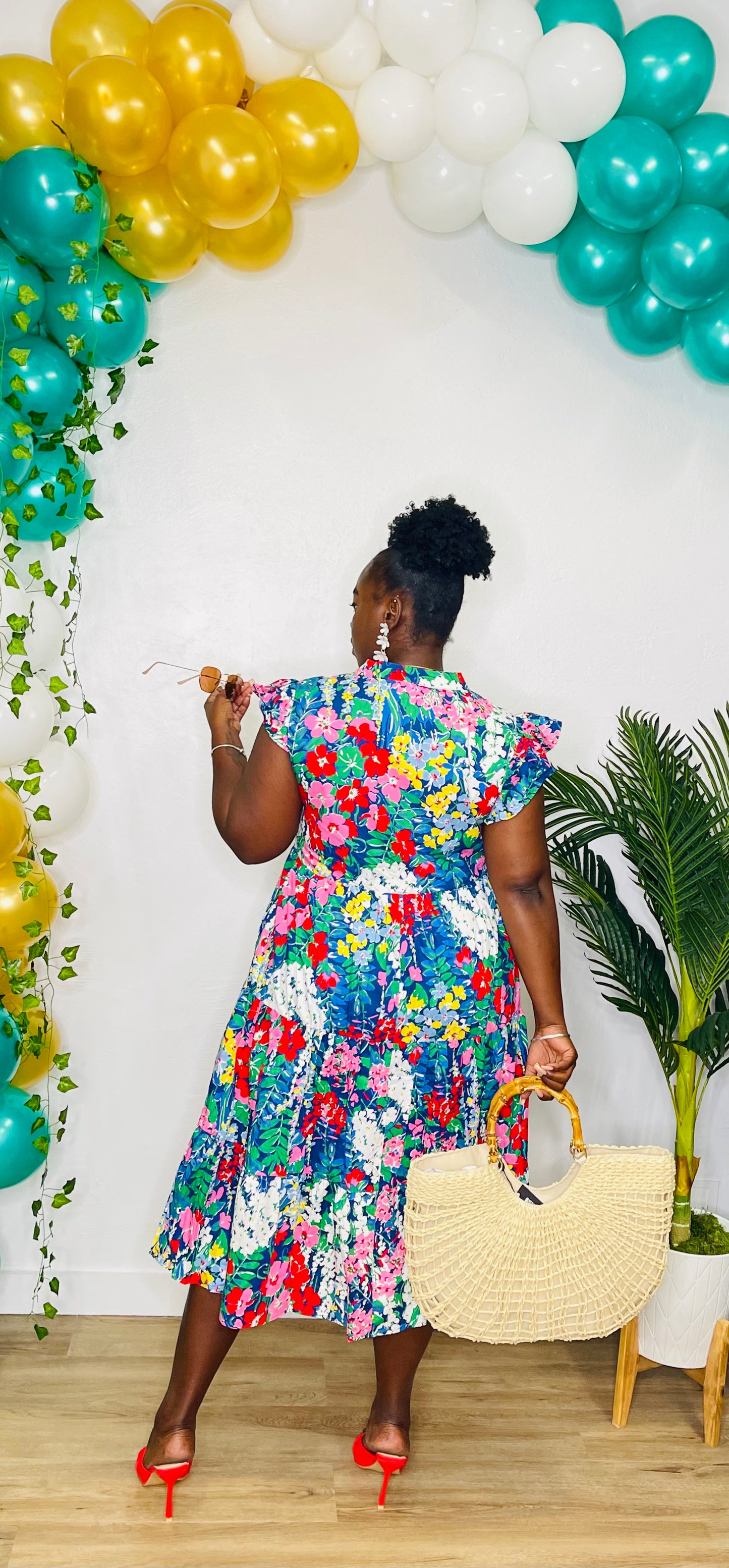 Entro Plus Ruffle Sleeve Dress