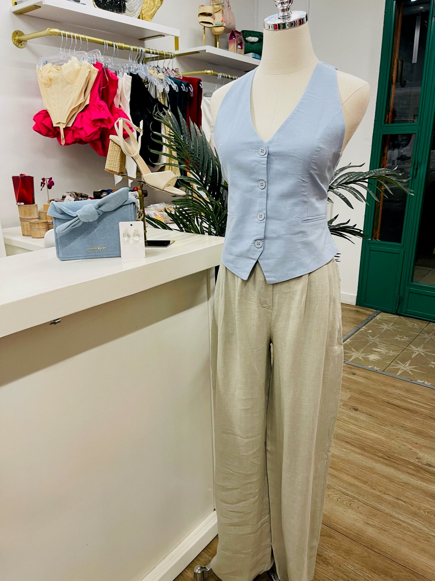 BSL Cutout Linen Vest