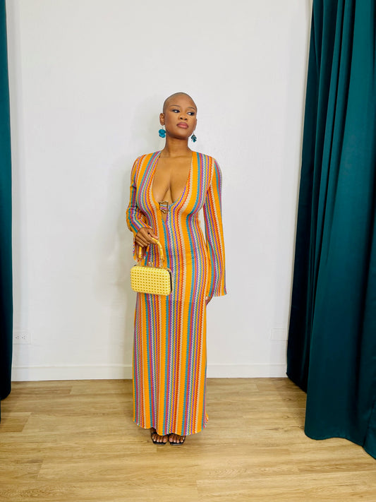 BSL LS Cutout Crochet Dress