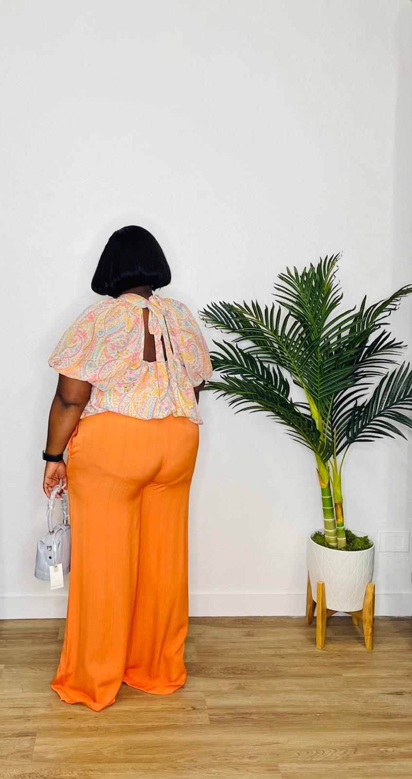 Entro Plus High Neck Puff Sleeve Top