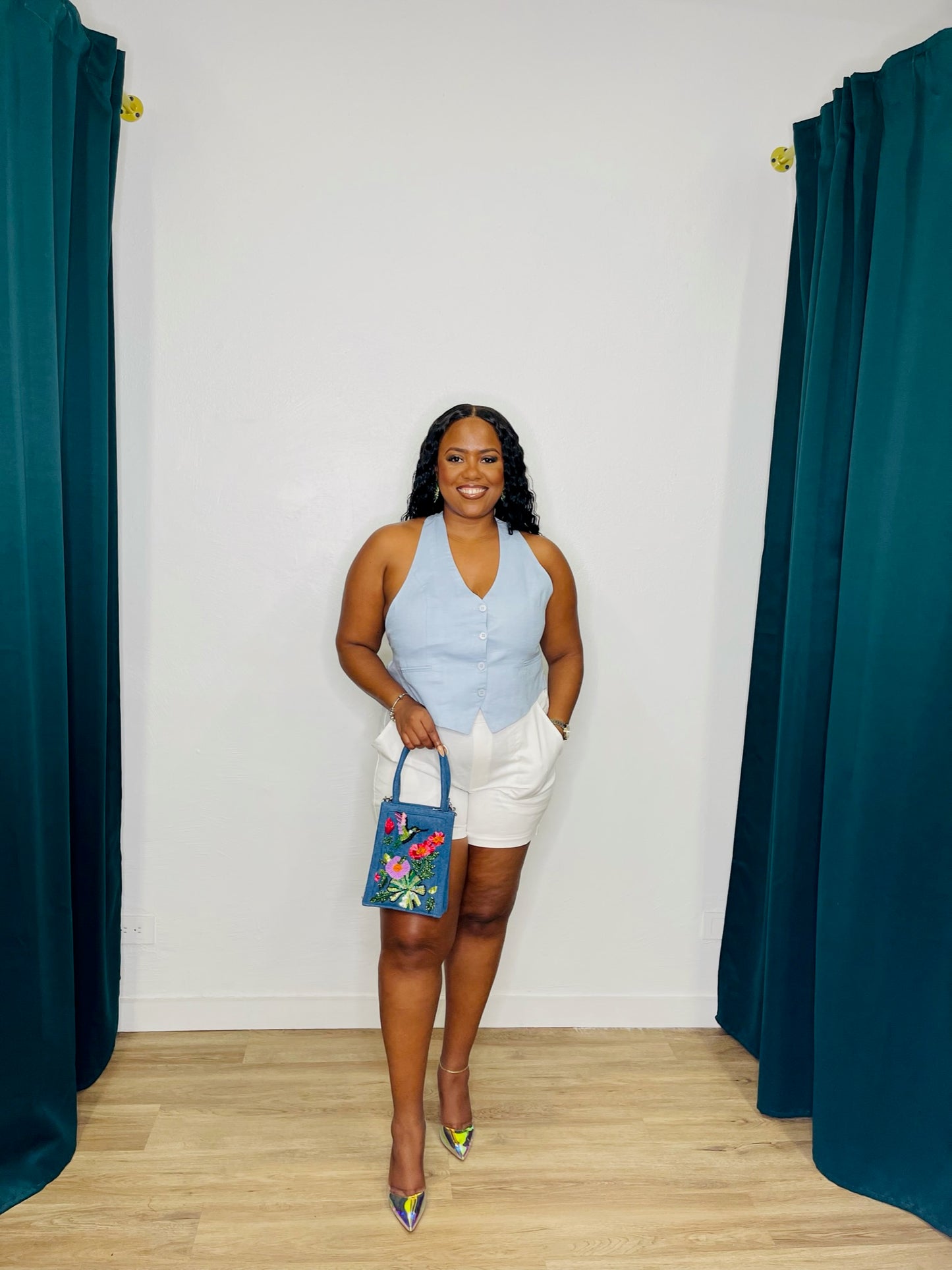 BSL Cutout Linen Vest