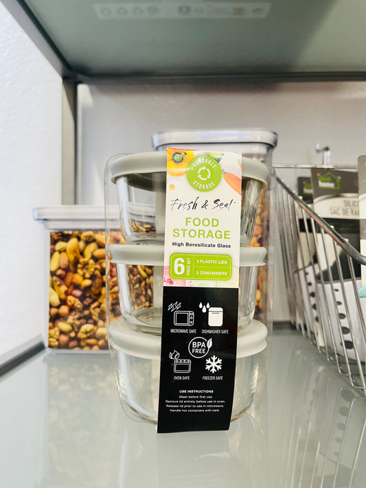 Fresh&Seal 6Pc Glass Containers