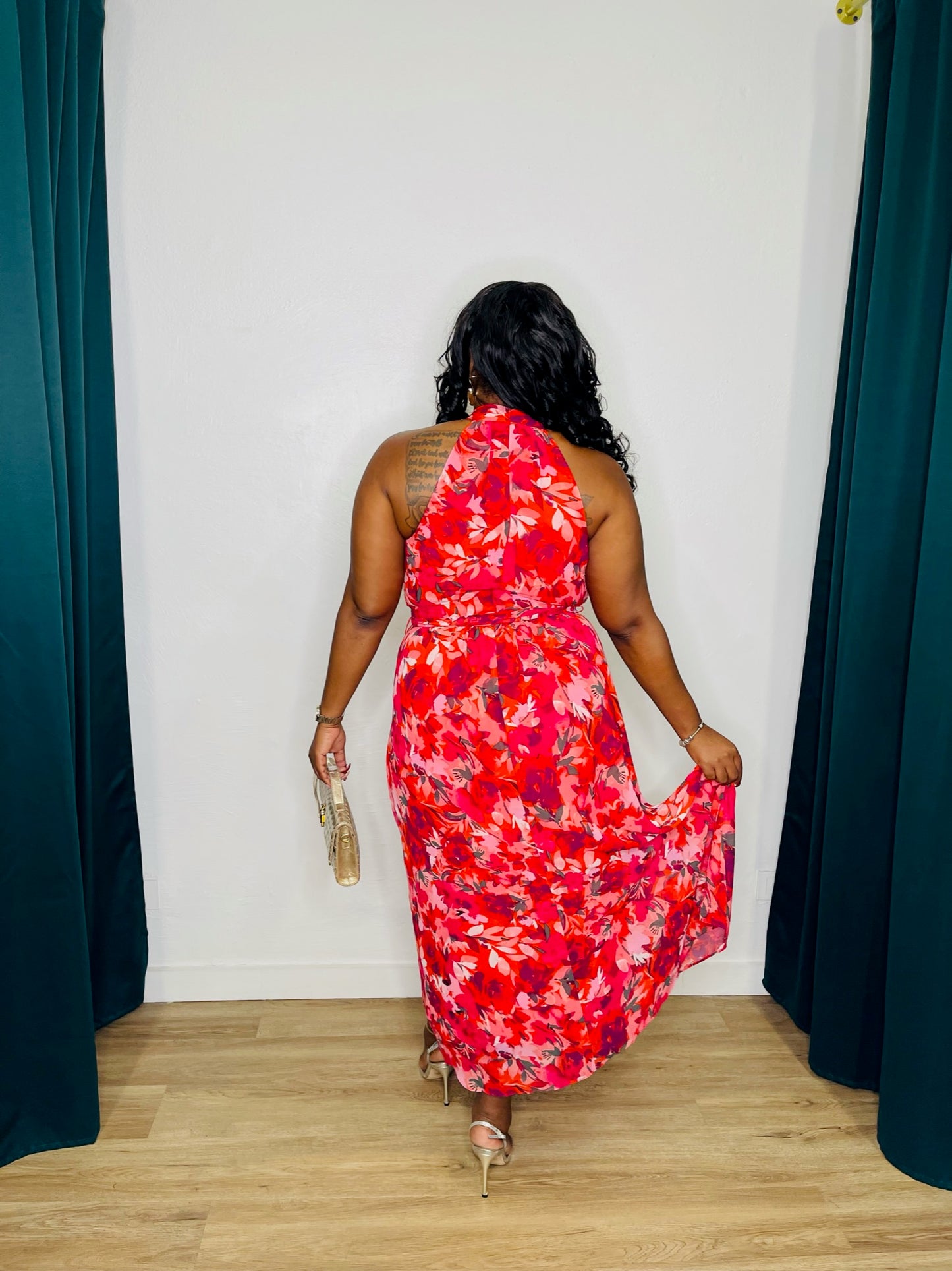 London Times Halter Maxi Dress