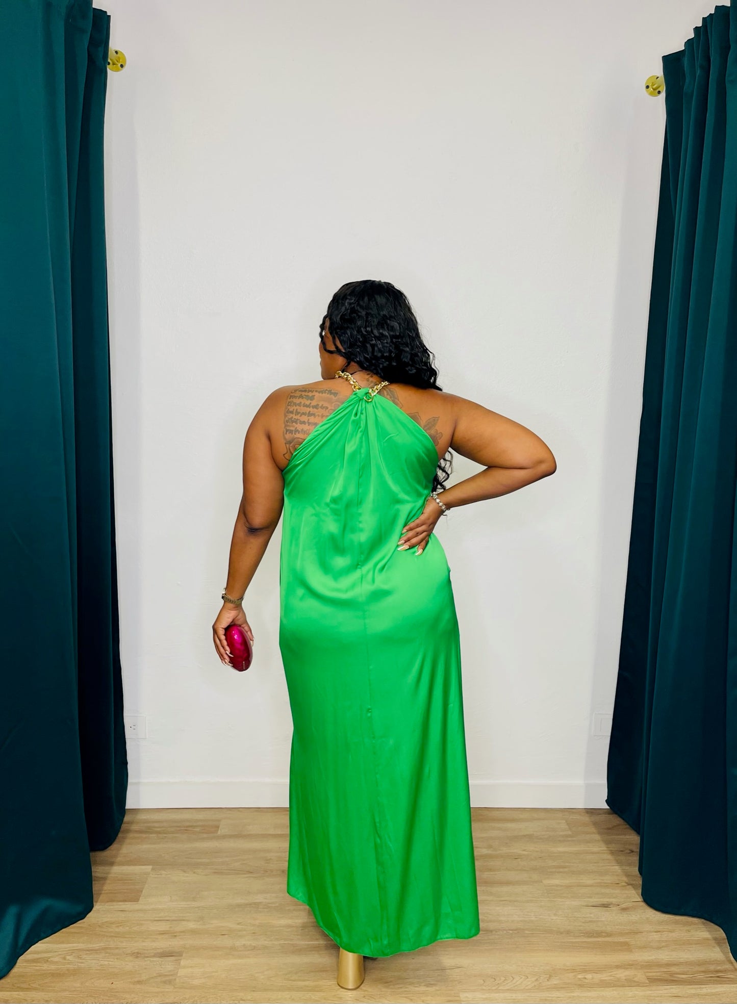BSL Chain Halter Maxi Dress