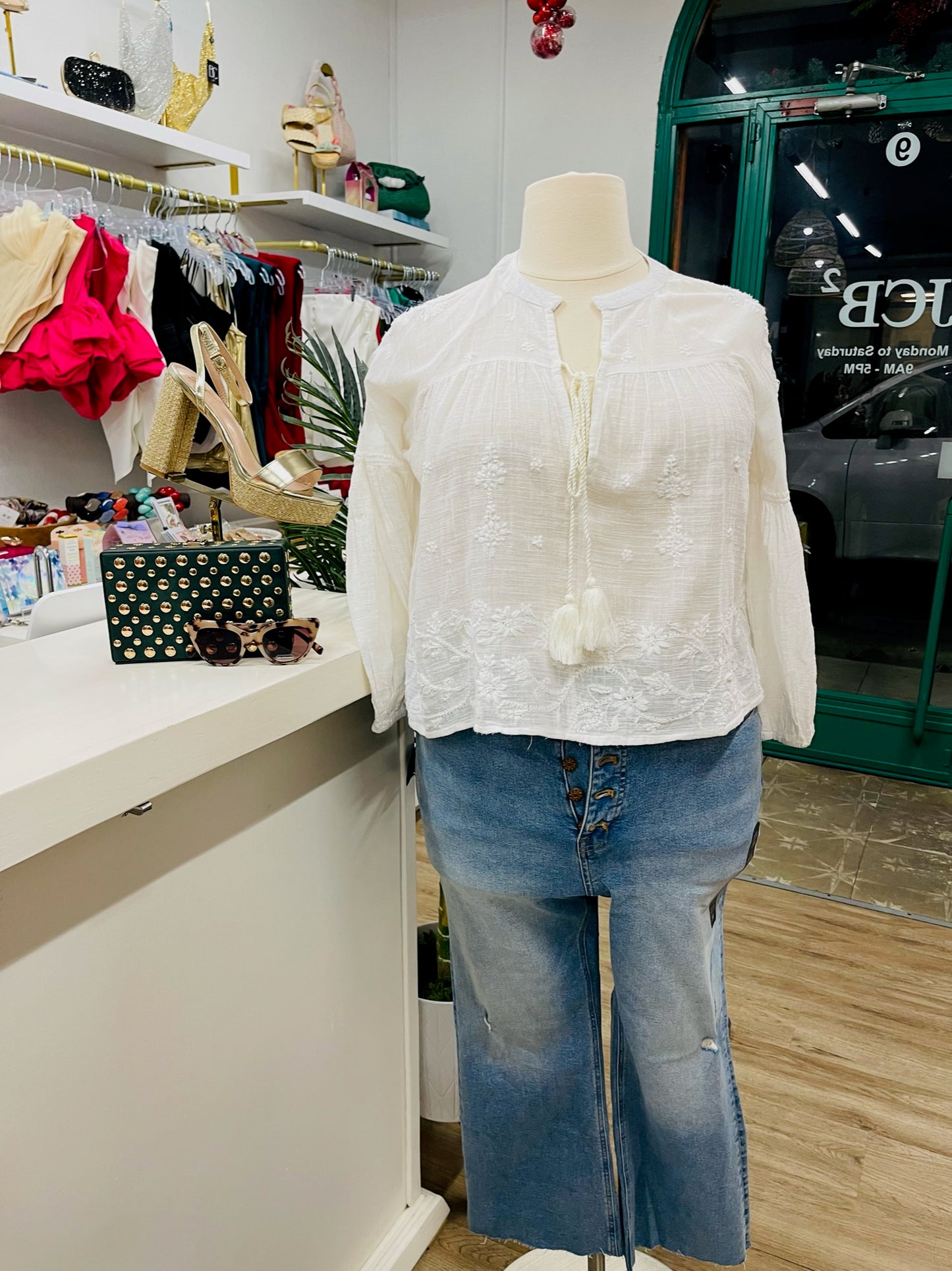 Dolma LS Embroidered Blouse