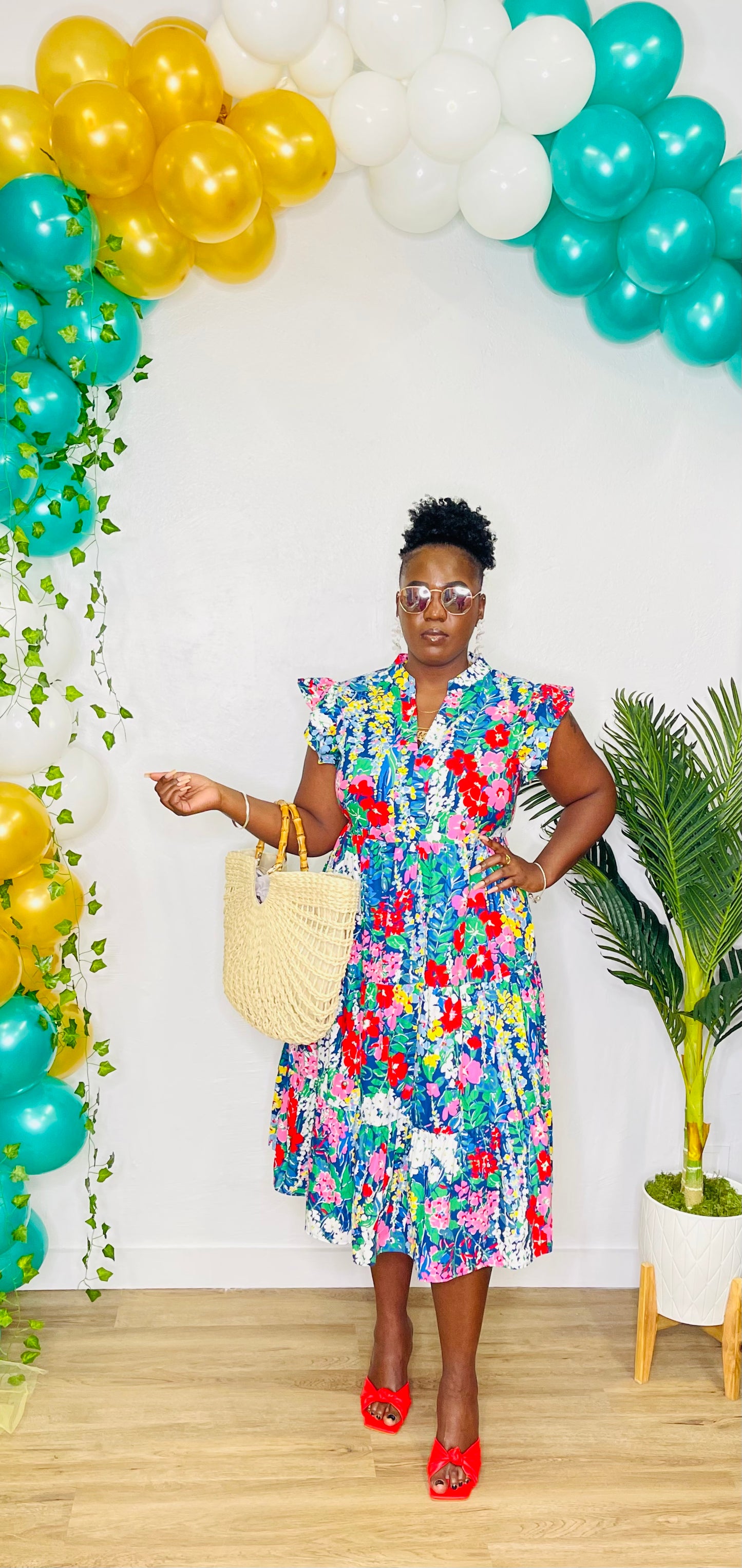 Entro Plus Ruffle Sleeve Dress