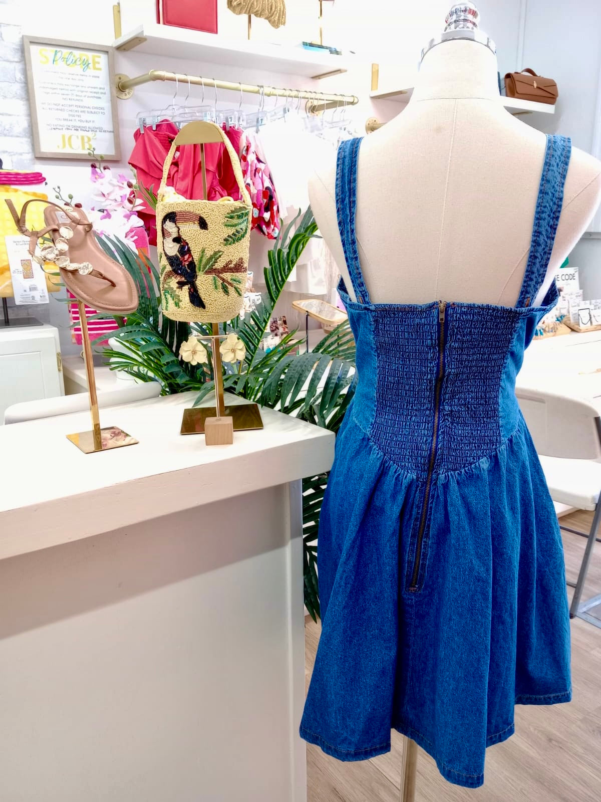 1SL Mini Denim Dress