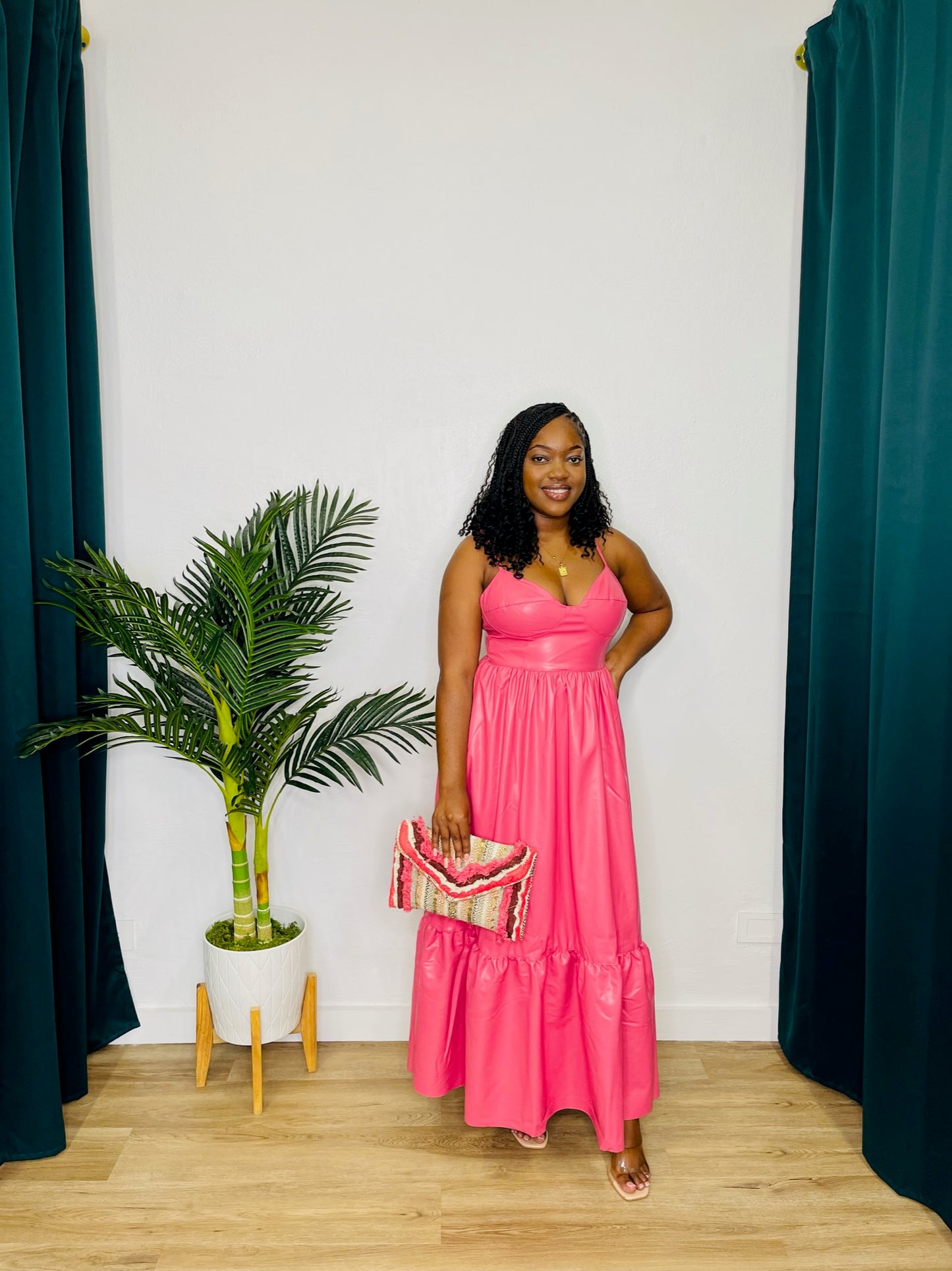 Fate Faux Leather Maxi Dress