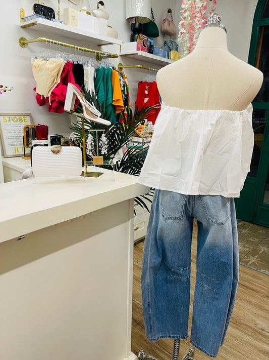 Crescent Kaeley Poplin Tube Top