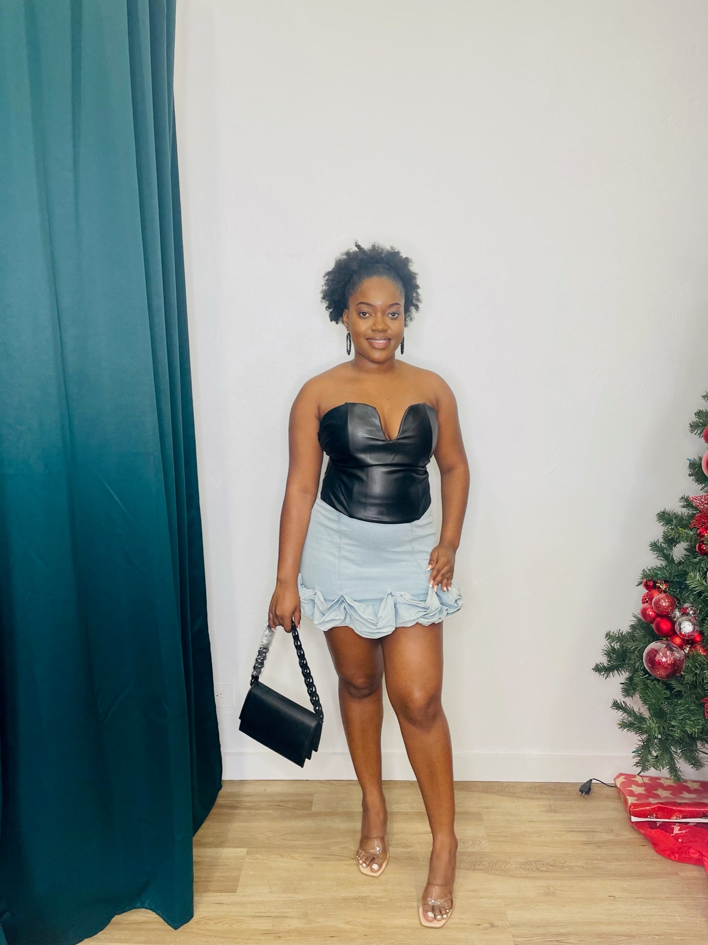 MS Faux Leather Tube Top