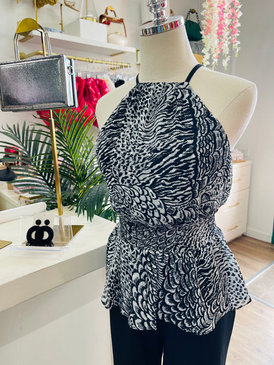 BCBG Peplum Halter Top