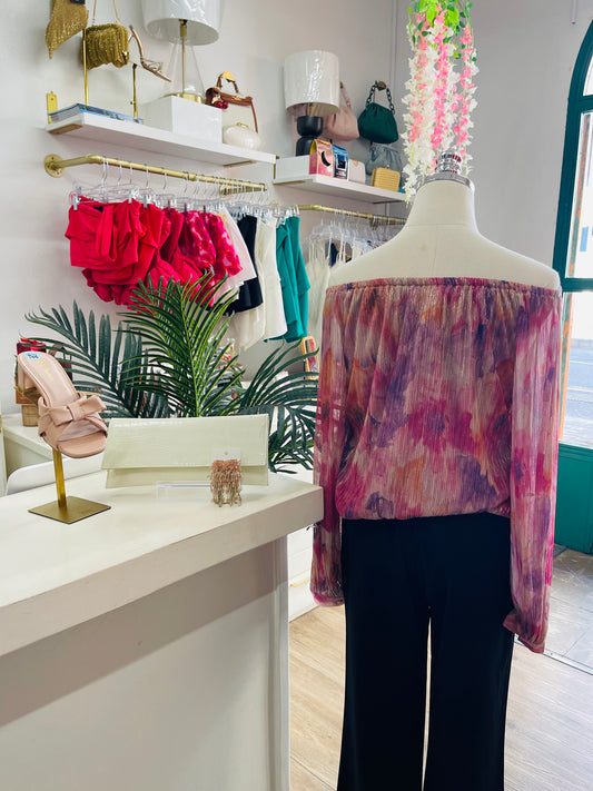 MSK Metallic Off Shlder Top