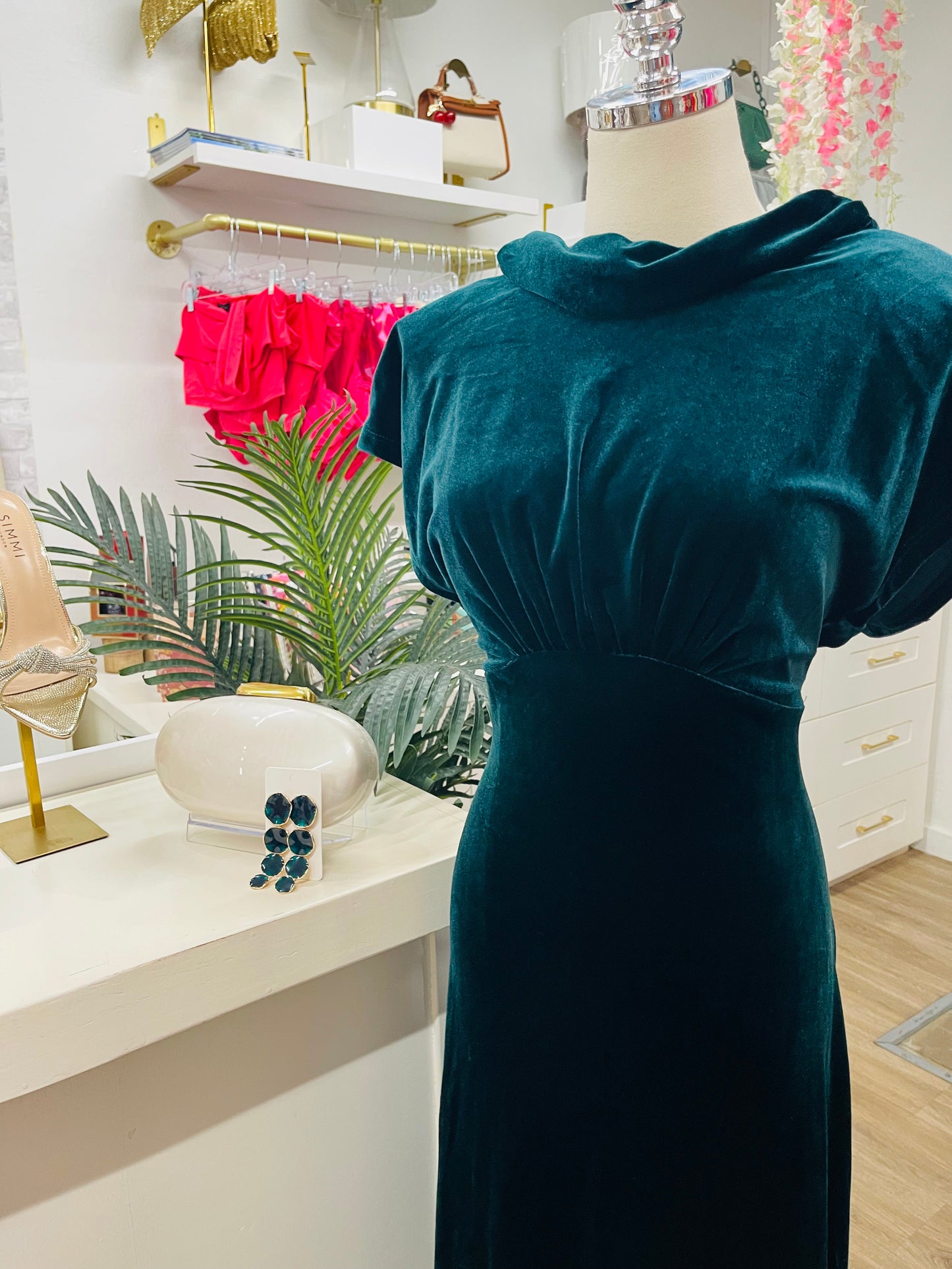 CK Vera Velvet Midi Dress