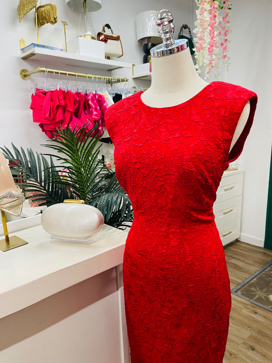 CK Ebony Embossed Sheath Dress