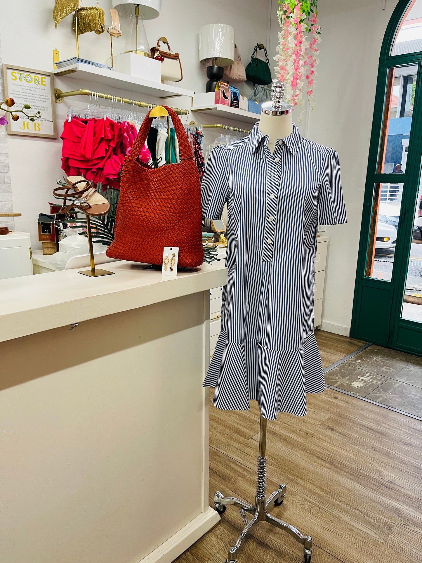 TH Ruffle Hem Shirt Dress