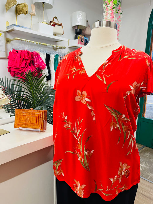 Cece Plus Flutter Top