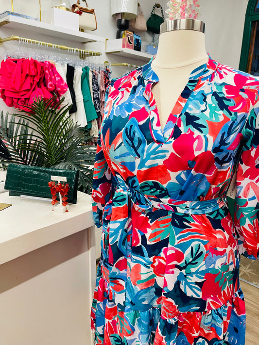 Willow Glenn 3/4 Slve Fit & Flare Dress