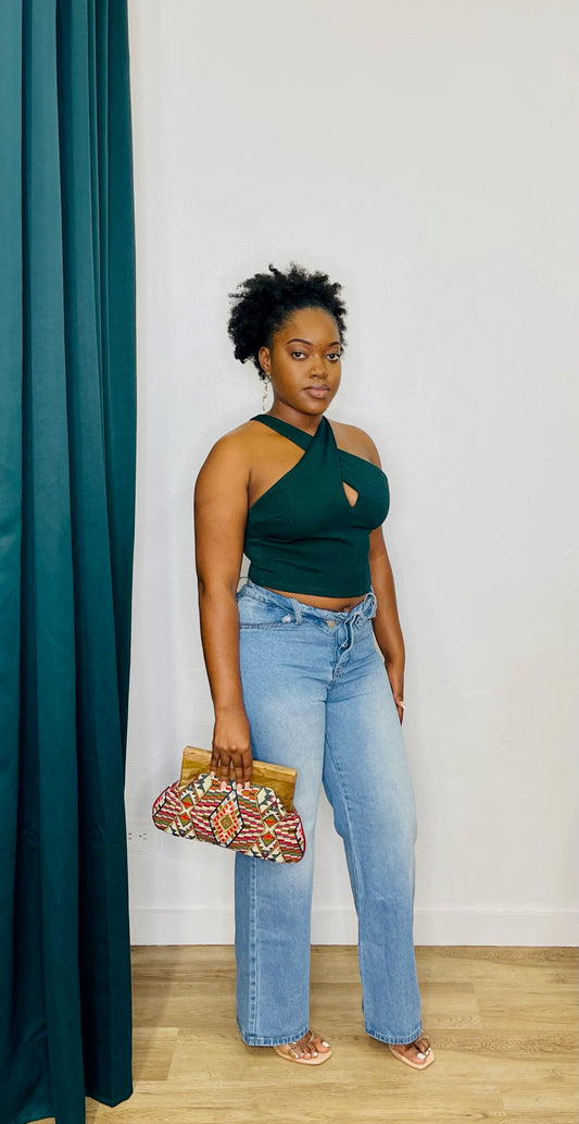 Glam Ribbed Halter Top