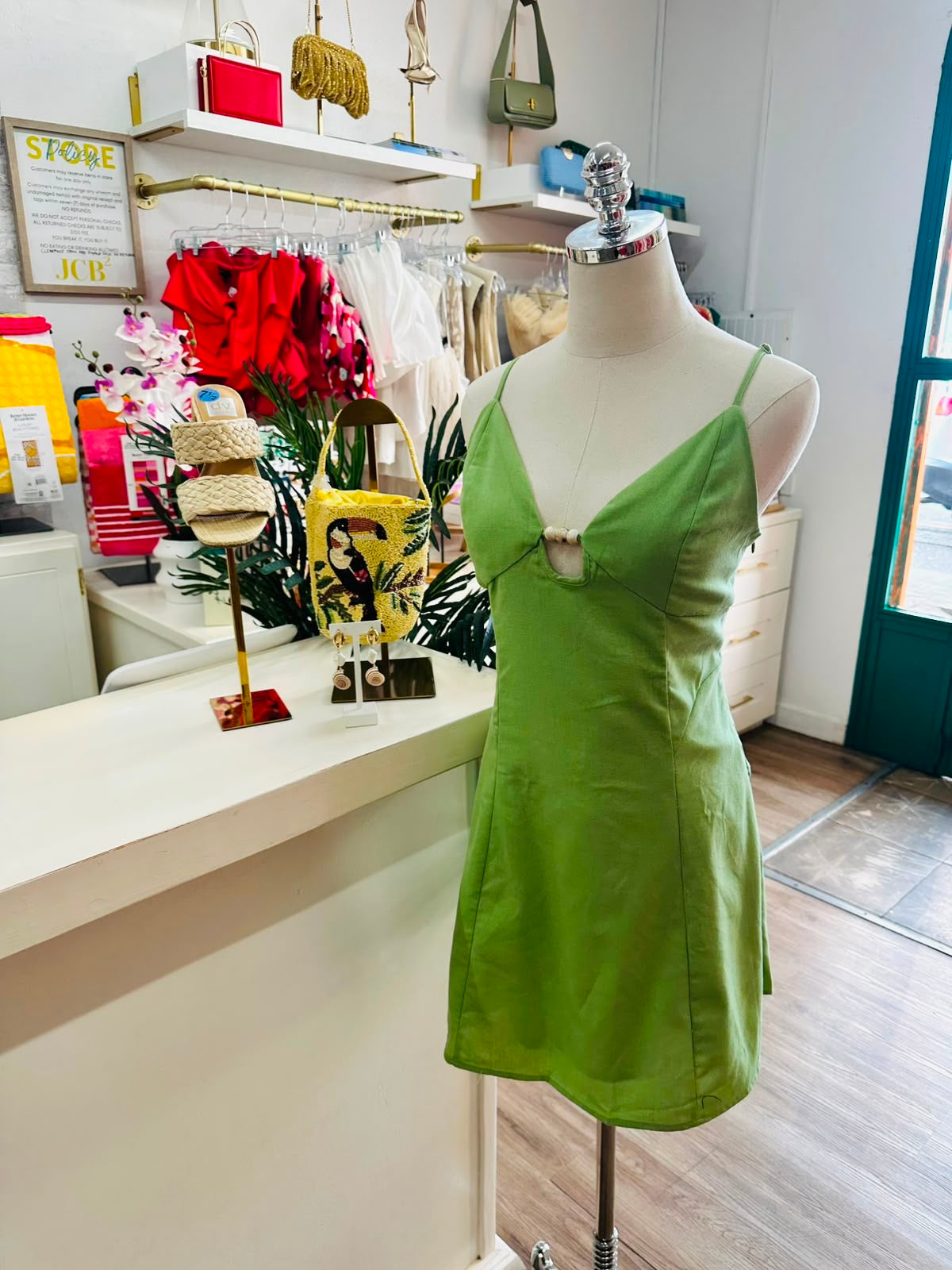 PH Linen Beaded Mini Dress