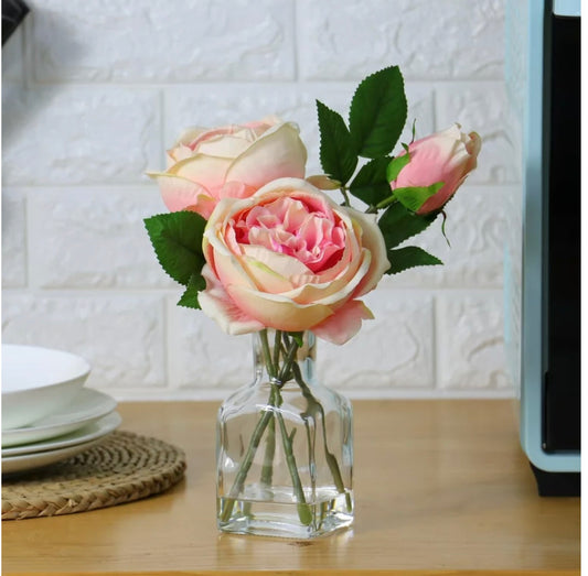 Small Rose w/ Glass Vase