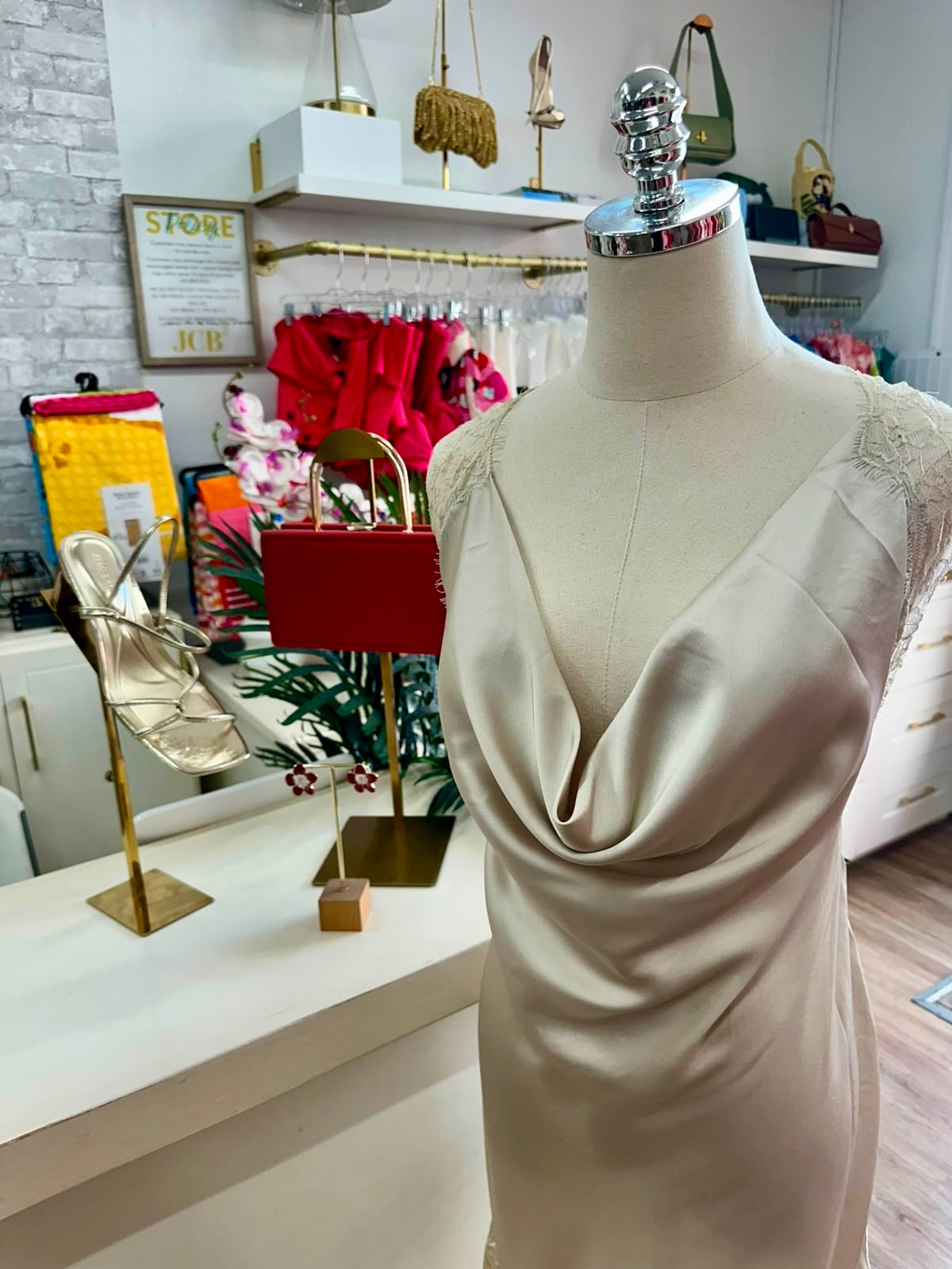 H&M Satin Halterneck Dress