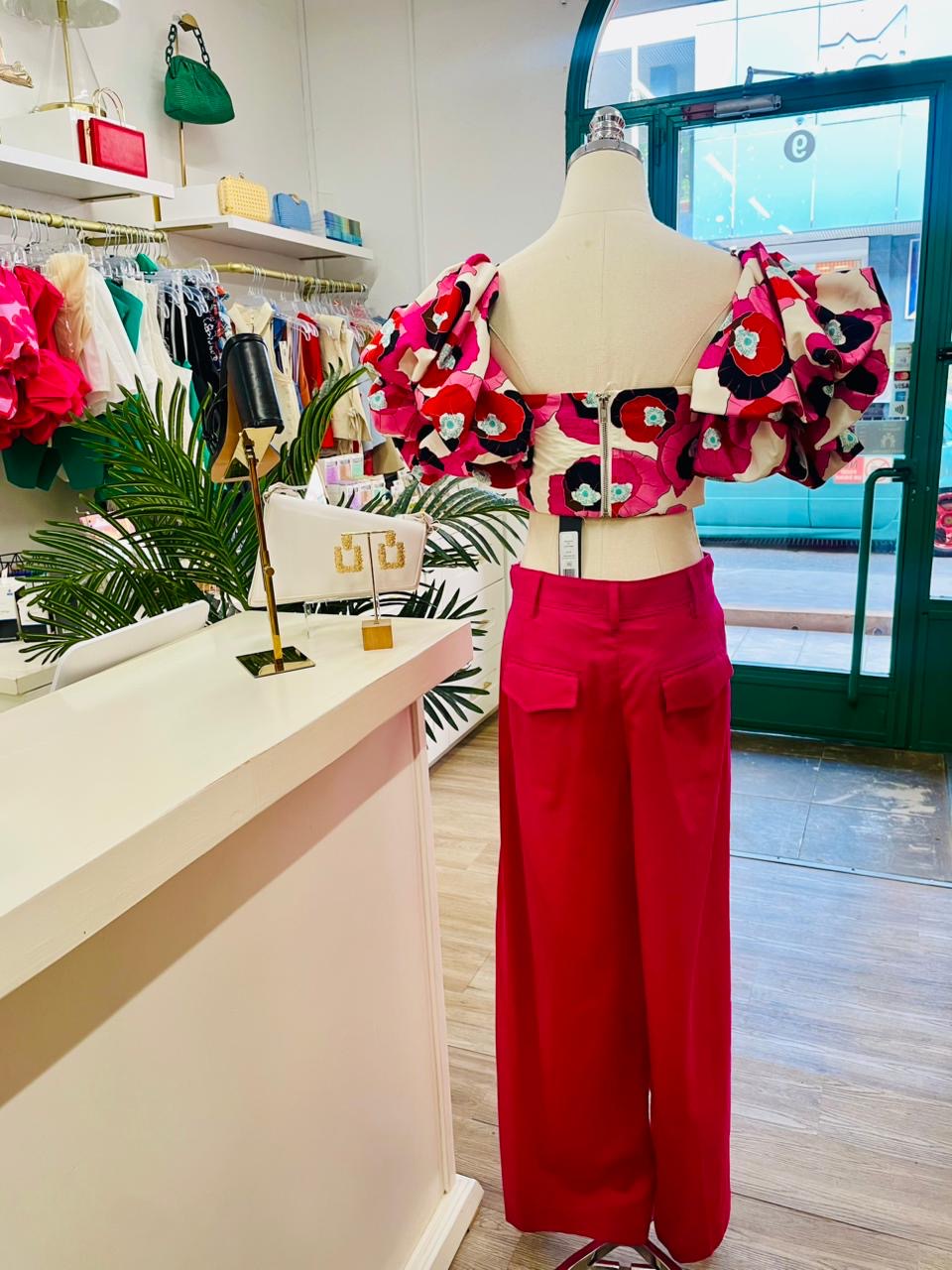 BCBG Floral Cropped Top
