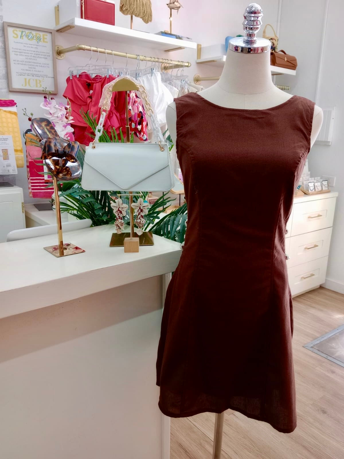 PH Linen Beaded Mini Dress