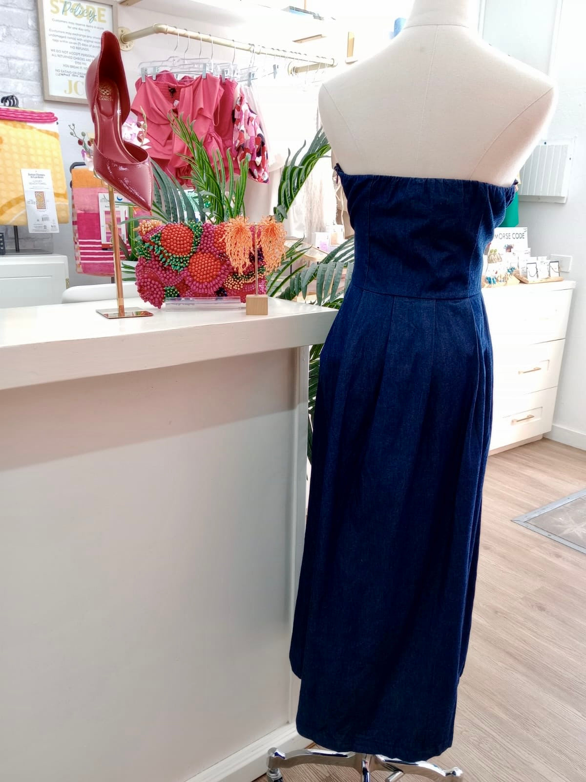 LM Tube Denim Midi Dress