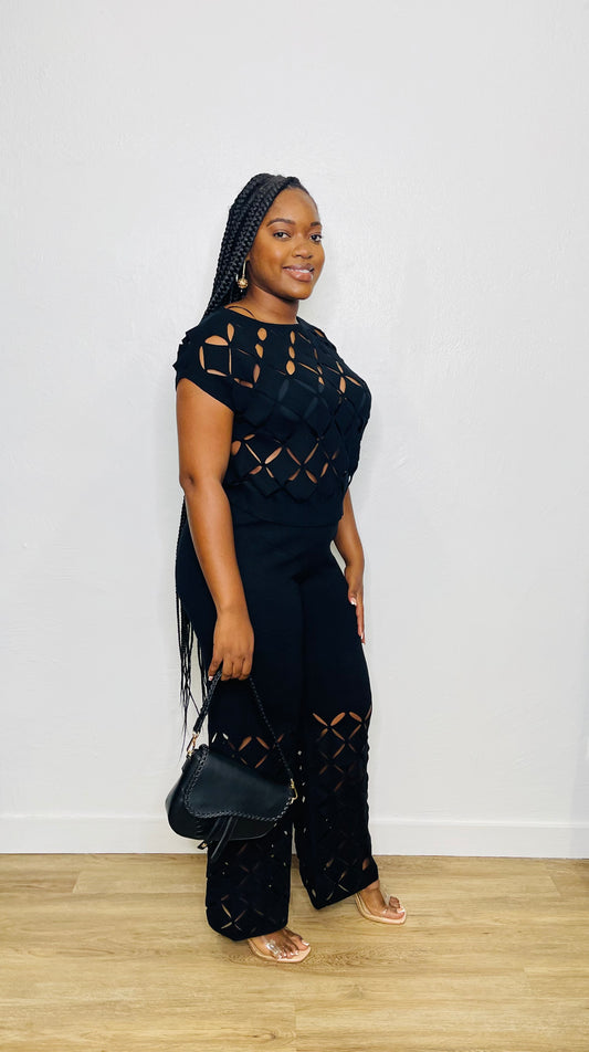 LL Cutout Knit Pant Set
