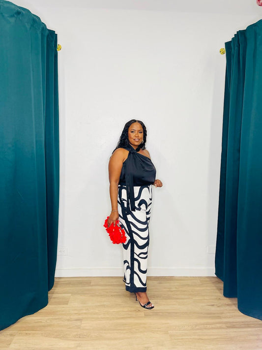 Eloquii Draped Neckline Tie Blouse