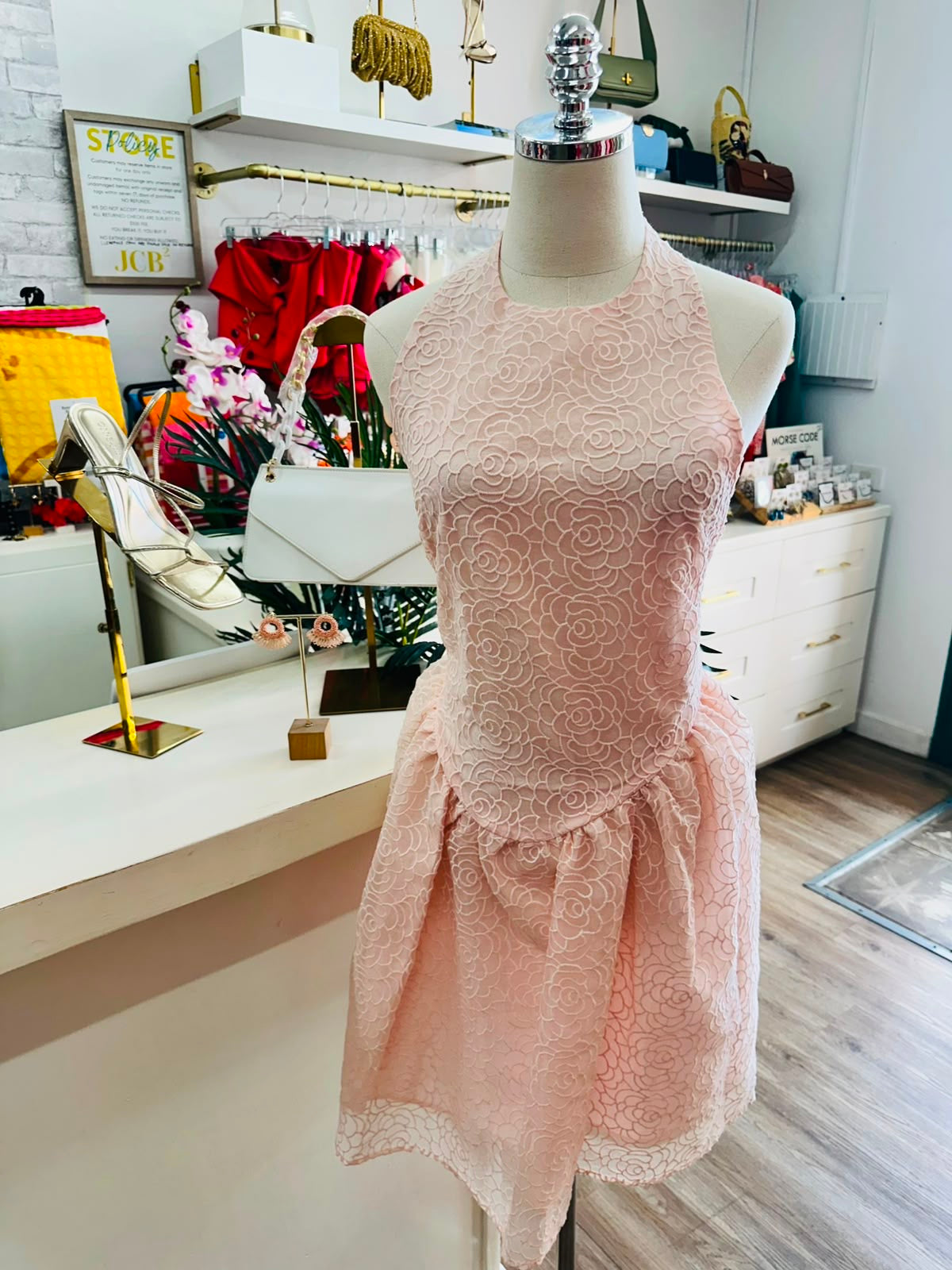 H&M Embro. Halter Dress