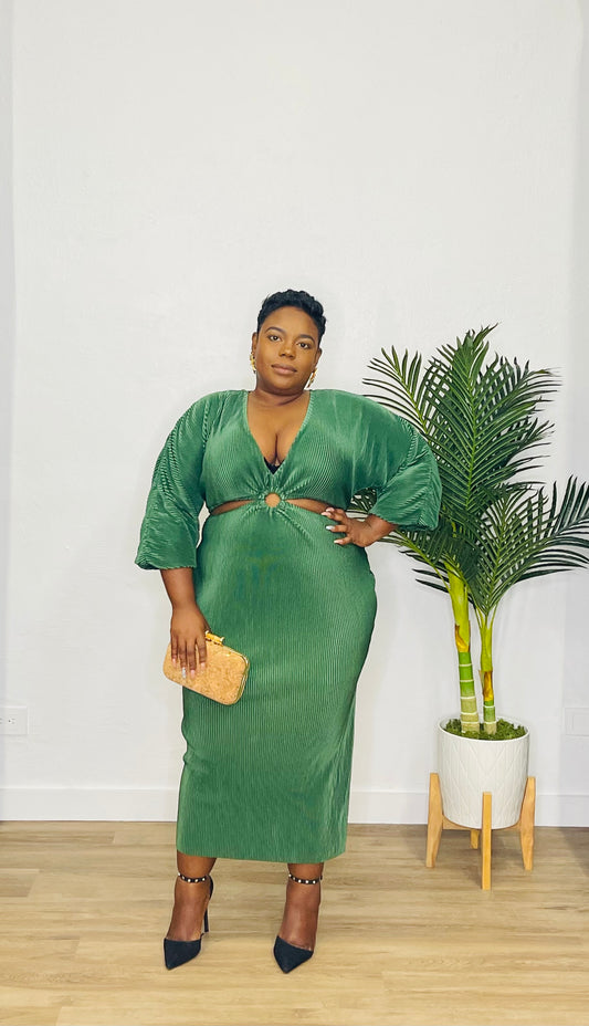 Acoa O-Ring Front Midi Dress