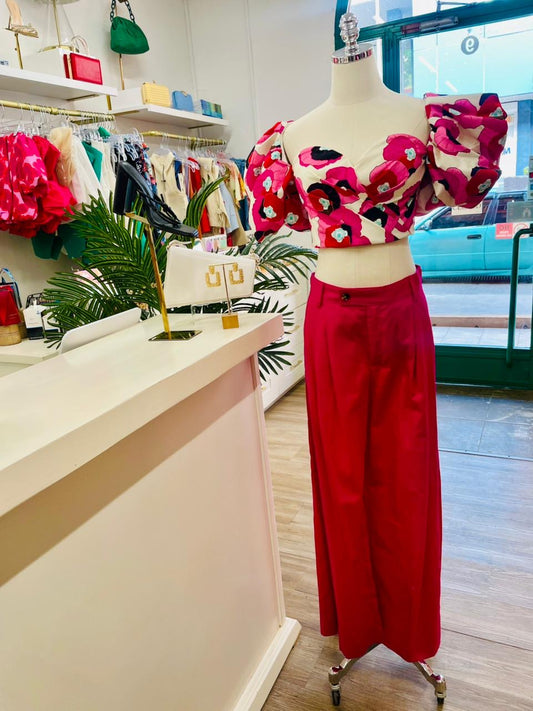 BCBG Floral Cropped Top