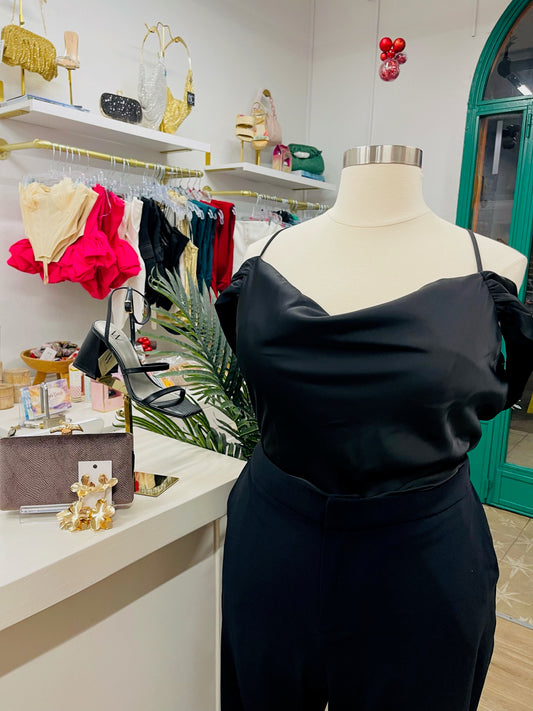 Eloquii Off-Shoulder Cowl Neck Blouse