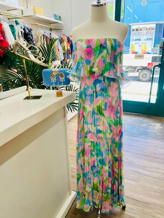 Fantasia Pleated Maxi Dress