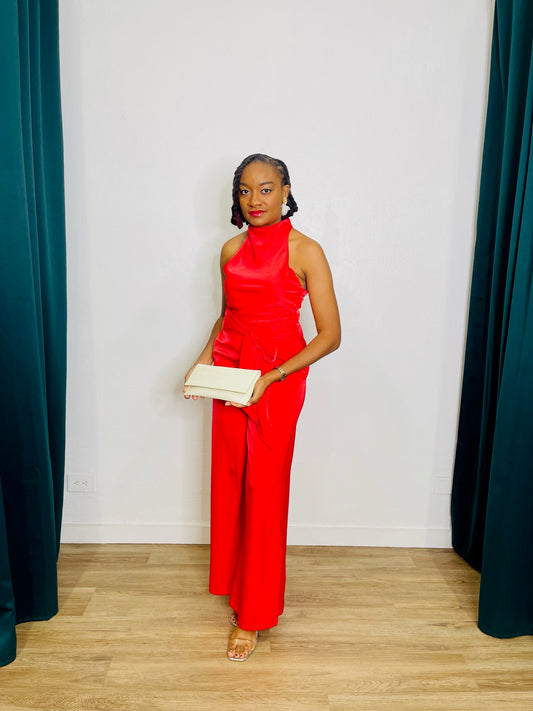 DO+BE Cowl Neck Halter Jumpsuit